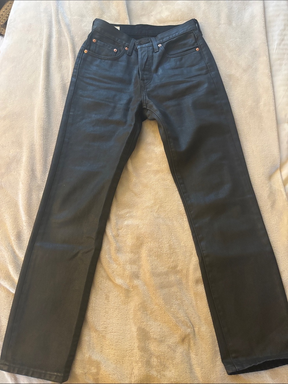Levi’s 501 black coated denim 27/30